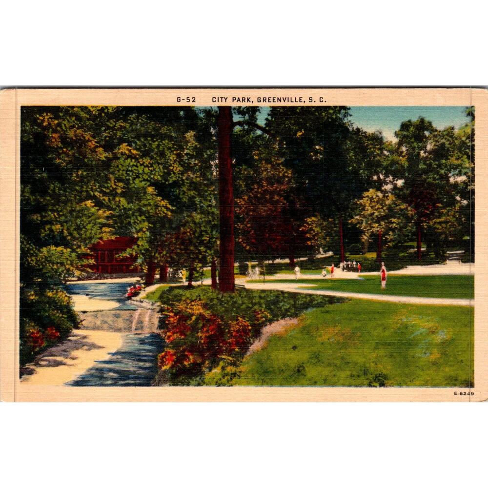City Park in Greenville SC Vintage Postcard SP17-18